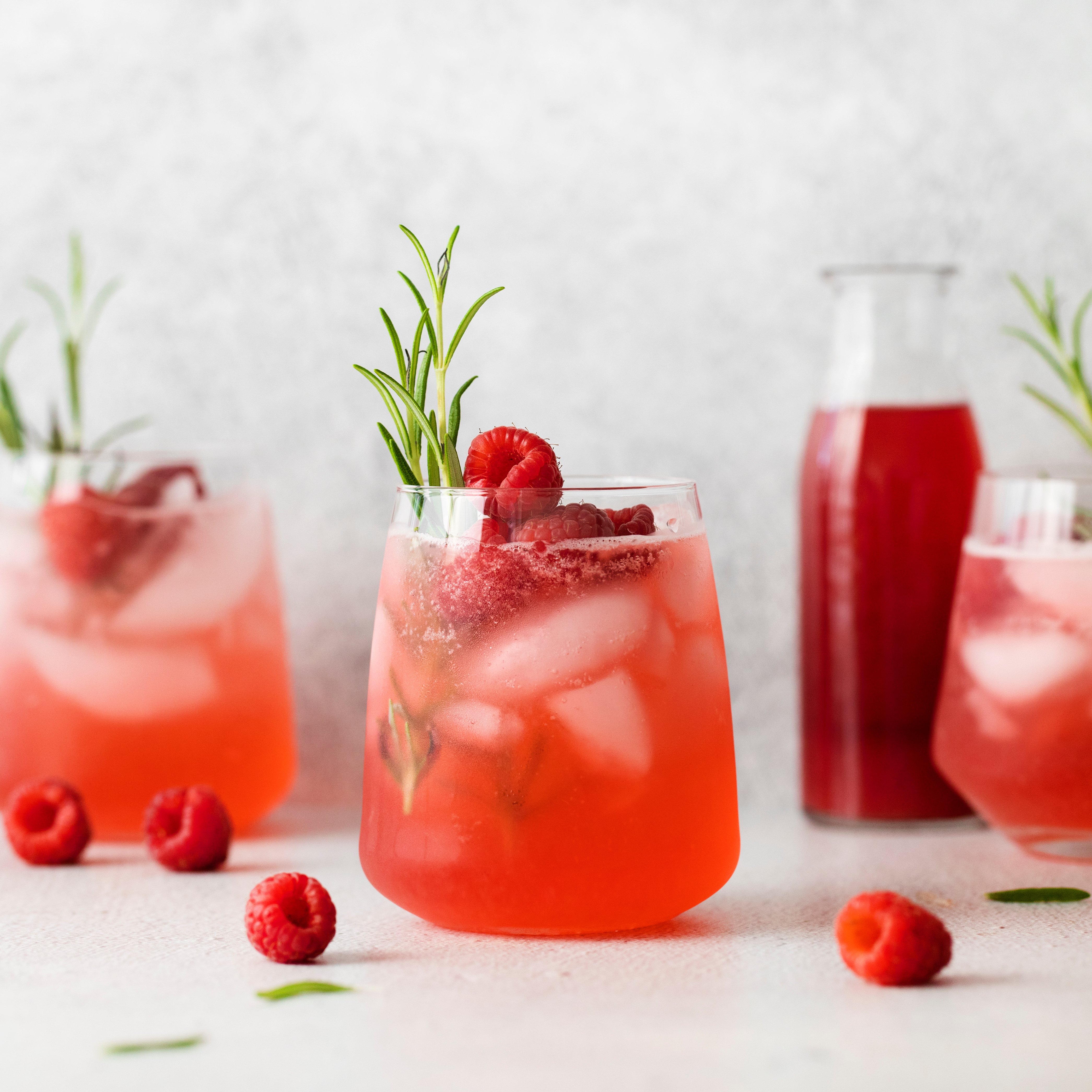 Sparkling Rosé and Raspberry Thyme Collins