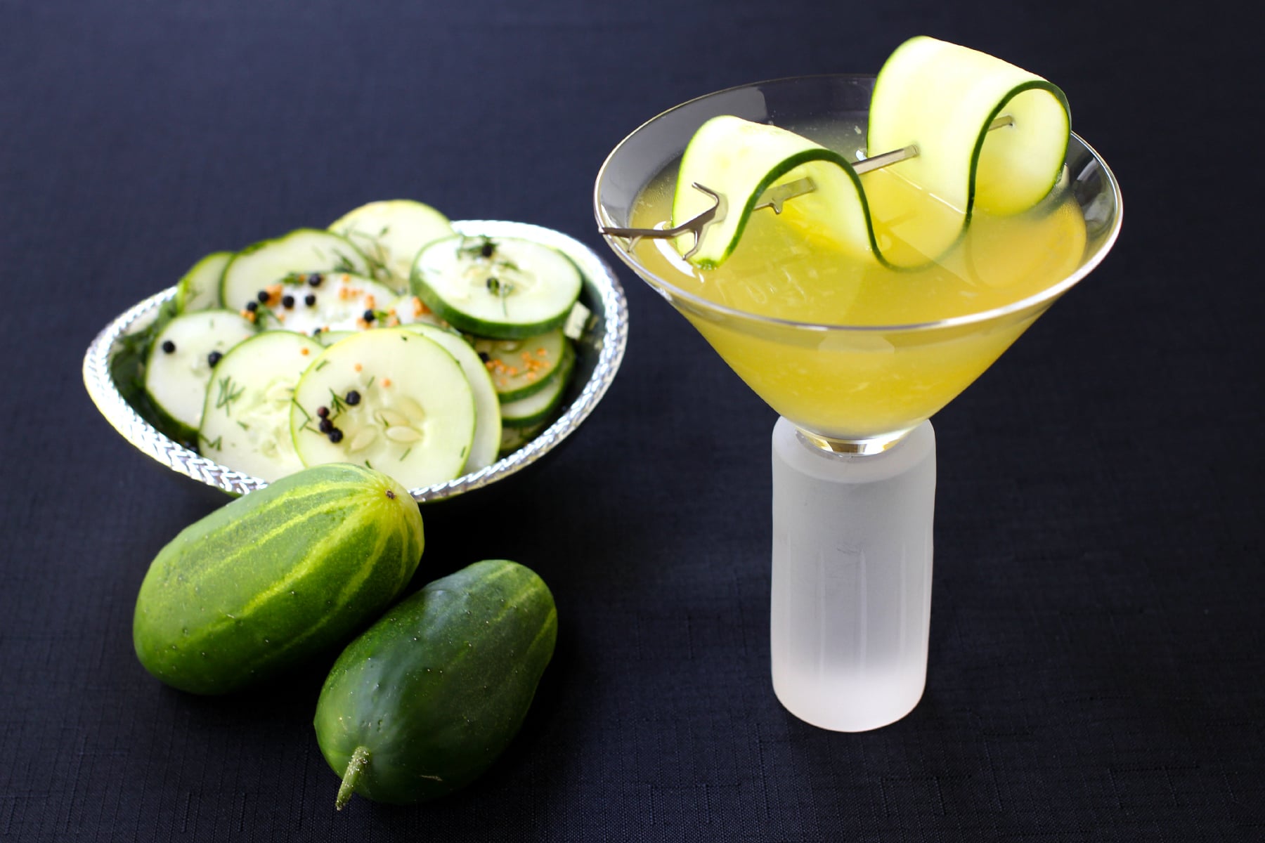 Herbaceous Gin Martini with Cucumber Twist