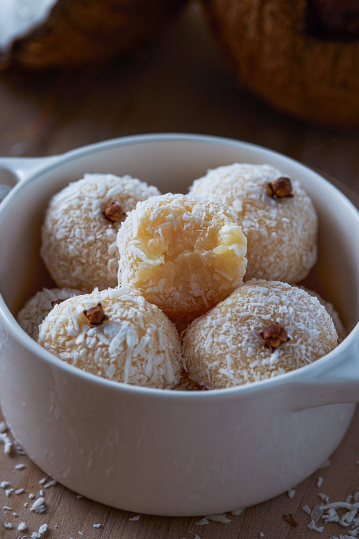 Moist Coconut Brigadeiro Truffles with Toasted Coconut
