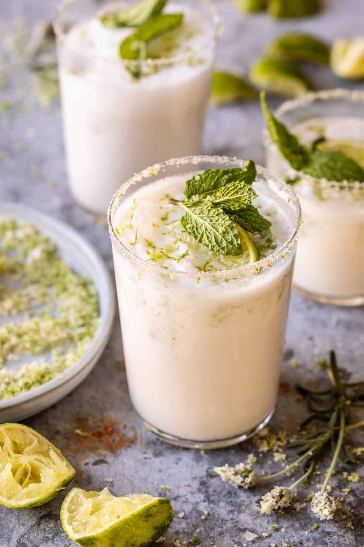 Frozen Coconut Mojito with Fresh Mint and Lime