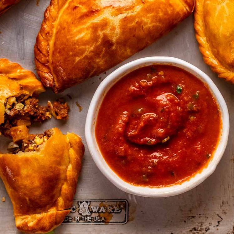 Street-Style Chicken Empanadas with Fresh Tomato Salsa