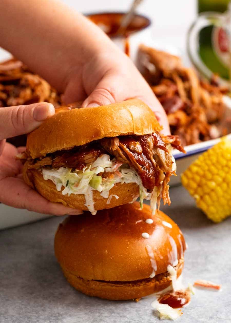 Smoky Southern-Style Pulled Pork Sandwiches with Tangy Slaw