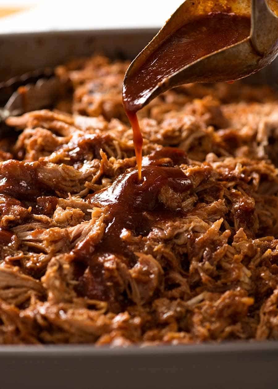Slow-Cooked Pulled Pork with Smoky BBQ Sauce and Pickled Slaw