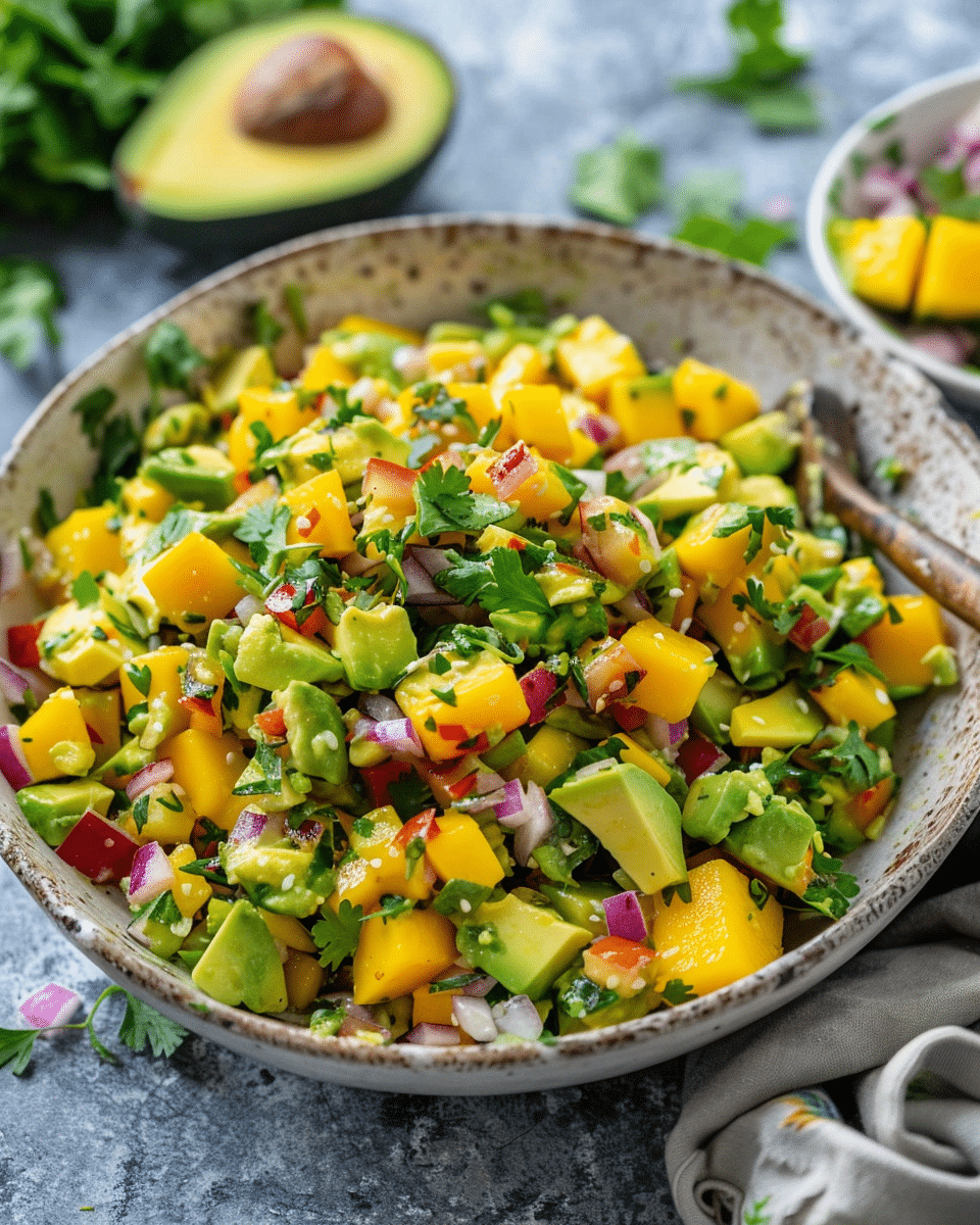 Harlingen-Inspired Mango and Avocado Salad with Chili Lime Dressing