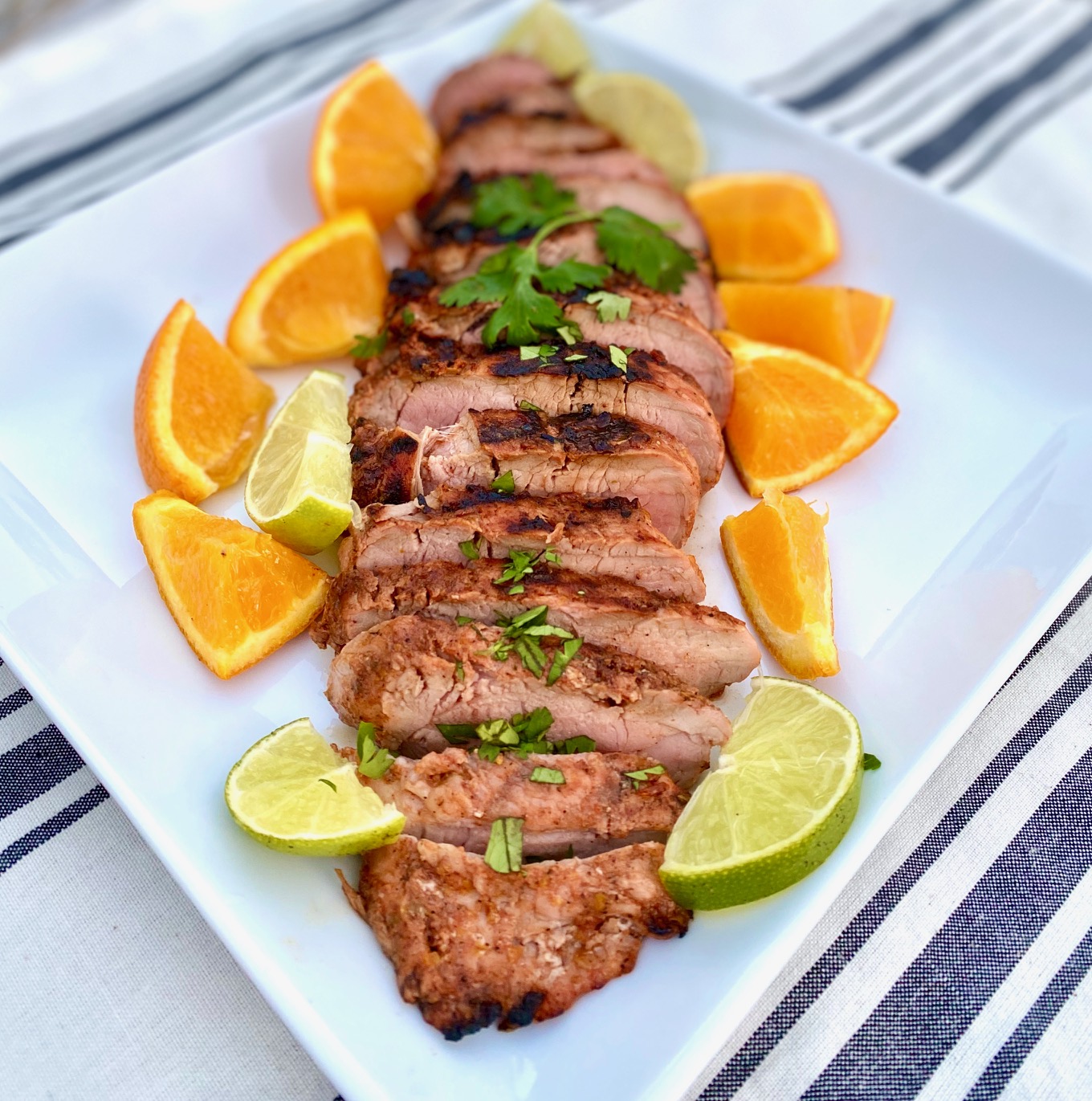 Grilled Coffee-Rubbed Pork Tenderloin with Chili-Lime Salsa