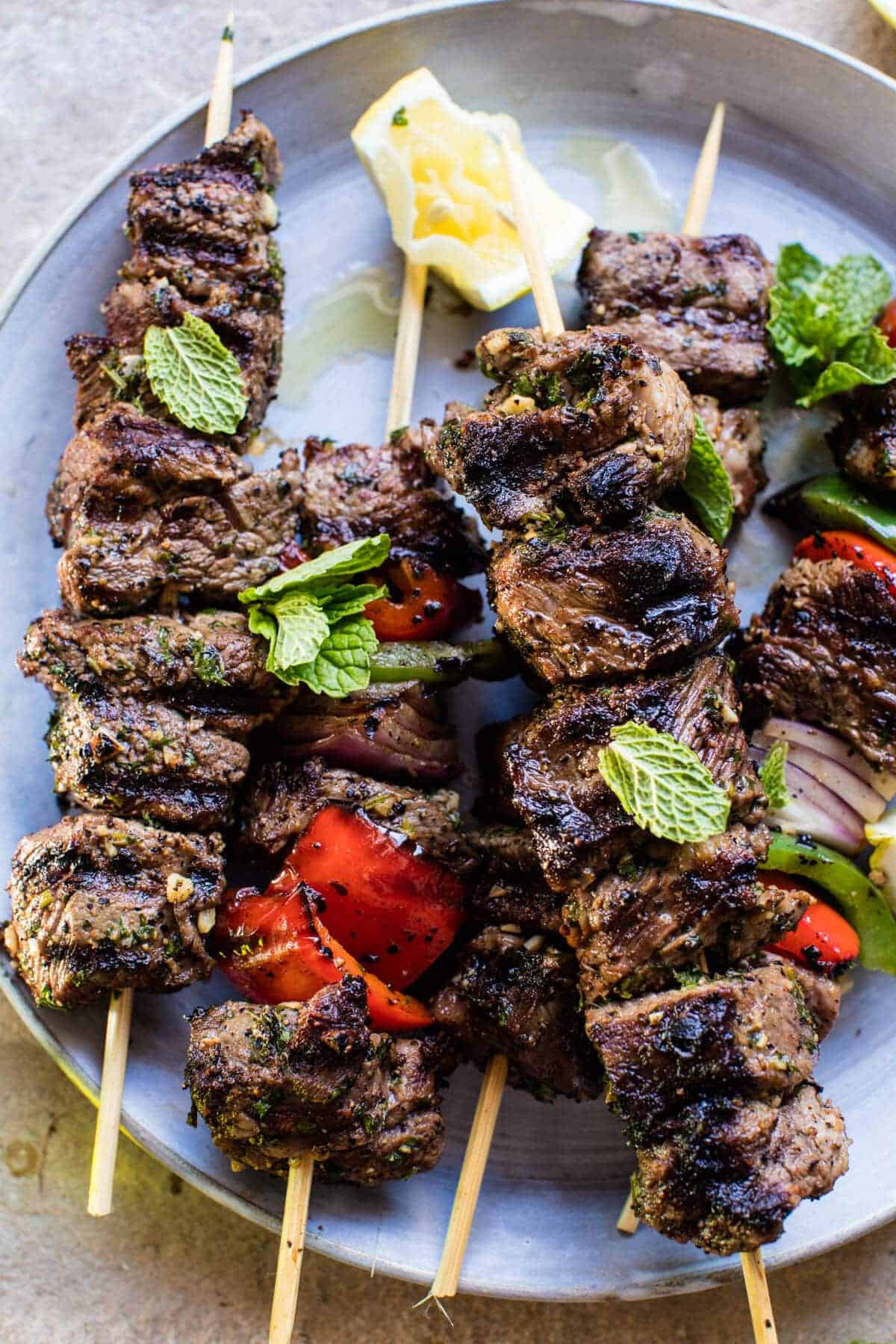 Grilled Citrus-Marinated Lamb Kebabs with Tzatziki