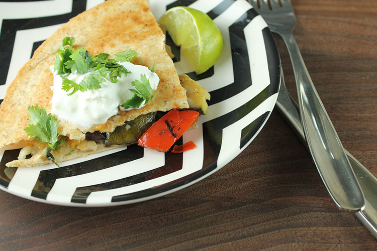 Smoky Quesadillas with Roasted Veggies