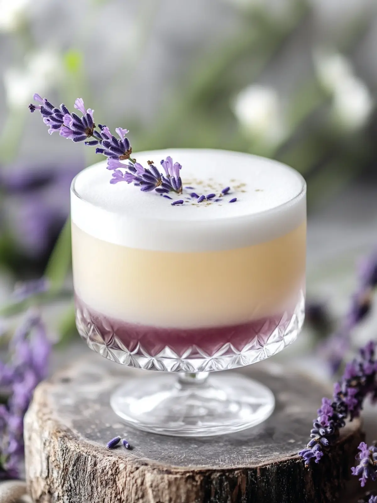 Gin Sour with Lavender Honey Foam