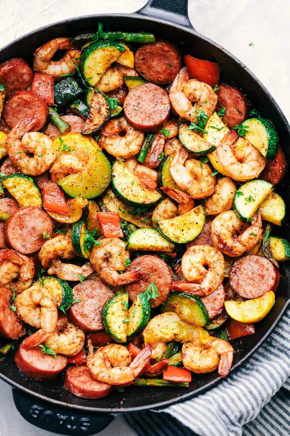 Harlingen-Inspired Cajun Shrimp and Sausage Skillet