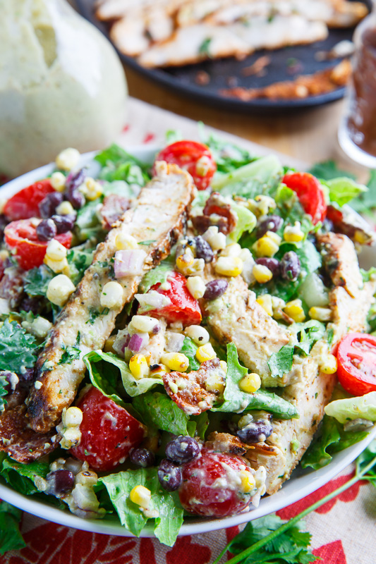 Tex-Mex Grilled Chicken Salad with Avocado and Black Beans