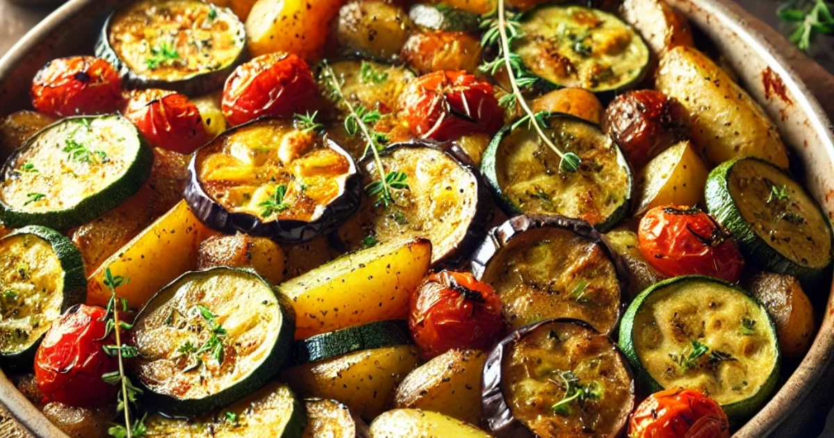 Briam Roasted Mediterranean Vegetables with Herbs