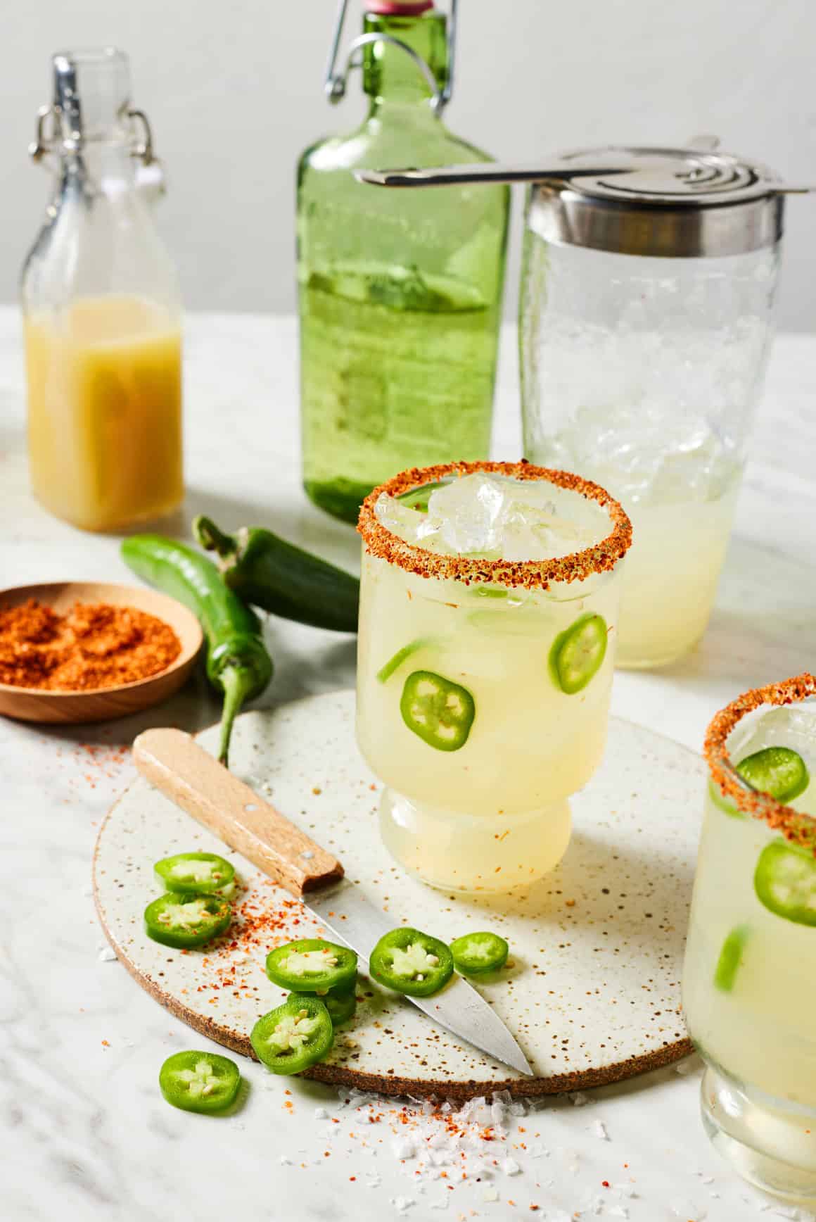 Fiery Tequila Margarita with Jalapeño and Lime