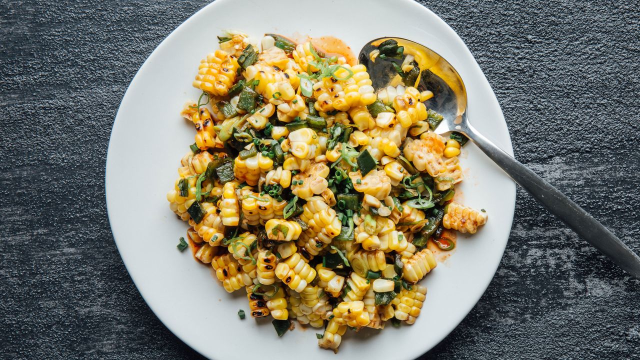 Grilled Poblano and Sweet Corn Salad with Lime Vinaigrette