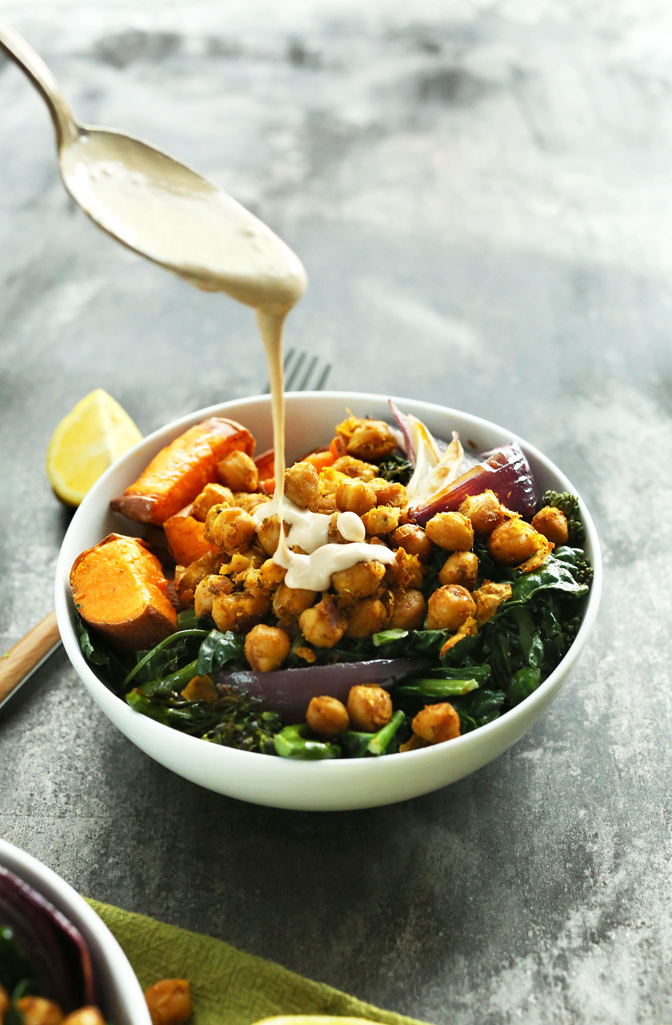 Oven-Roasted Vegetable and Chickpea Grain Bowl
