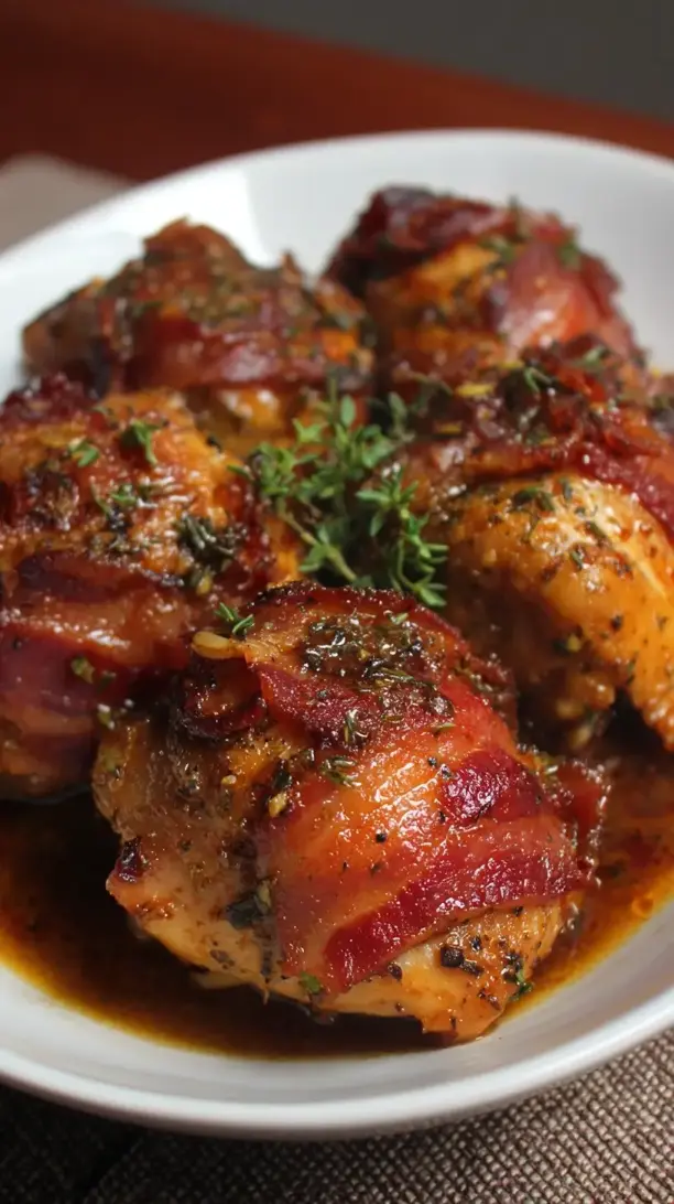 Maple-Bacon Glazed Smoked Chicken Thighs