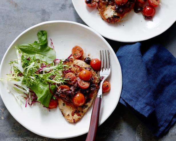 Pan-Seared Chicken with Mediterranean Olive and Tomato Salsa