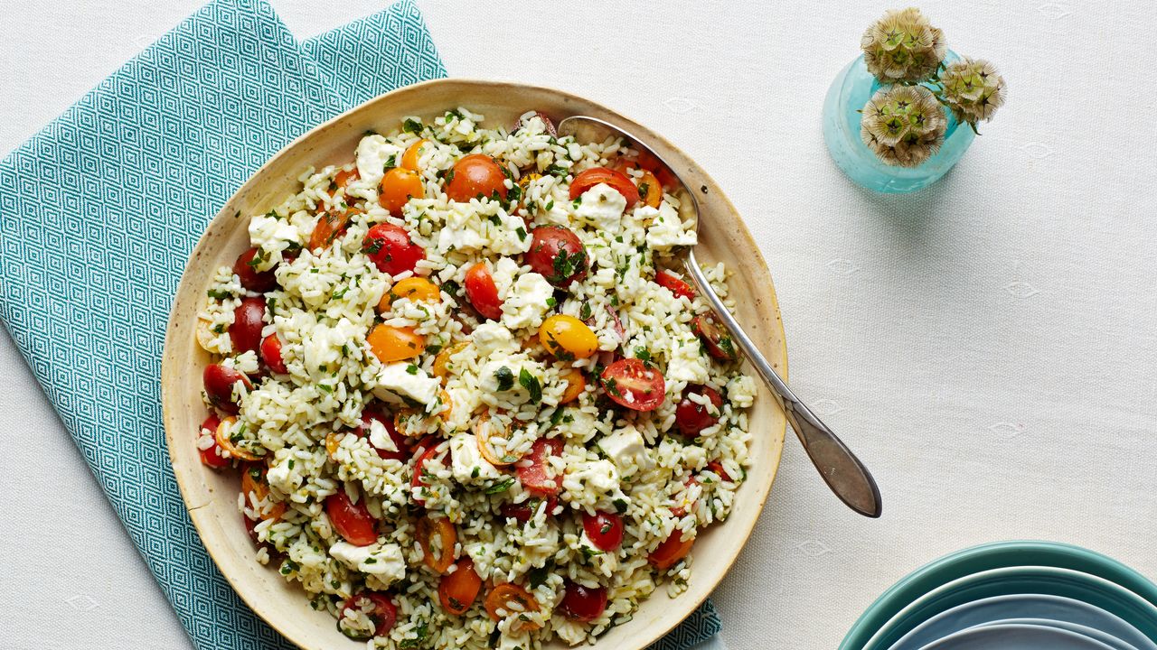 Baked Gemista with Herbed Rice and Feta