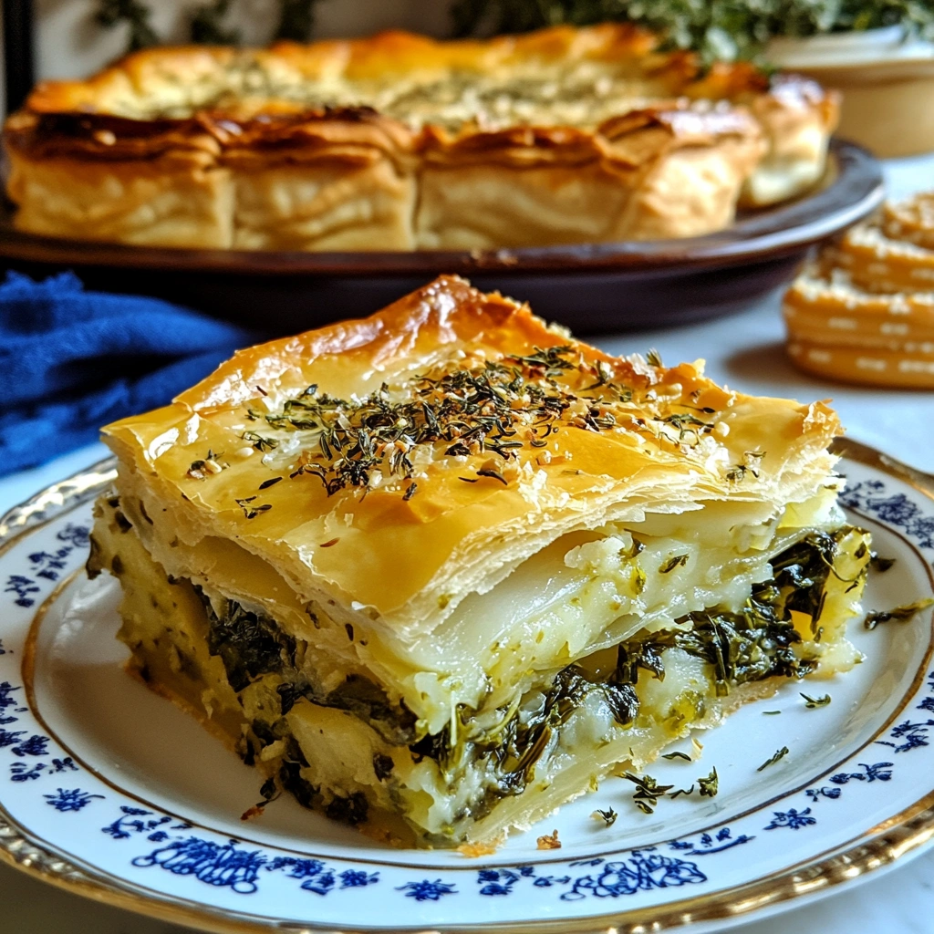 Spanakopita-Inspired Phyllo Pie with Feta and Spinach