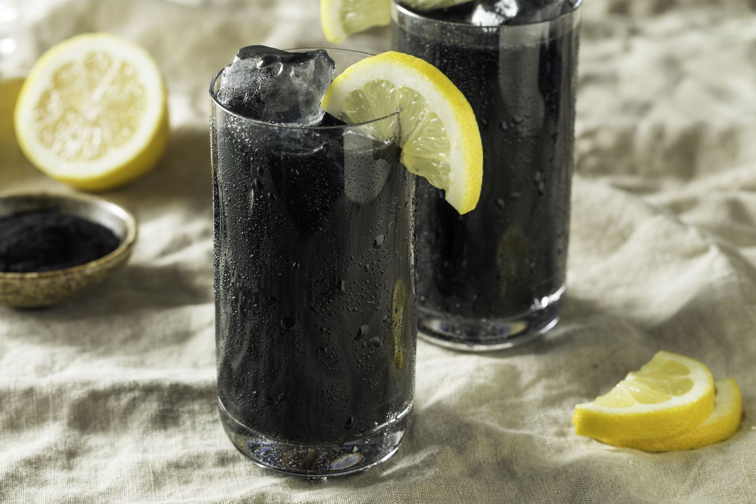 Charcoal-Infused Margarita with Activated Charcoal and Agave