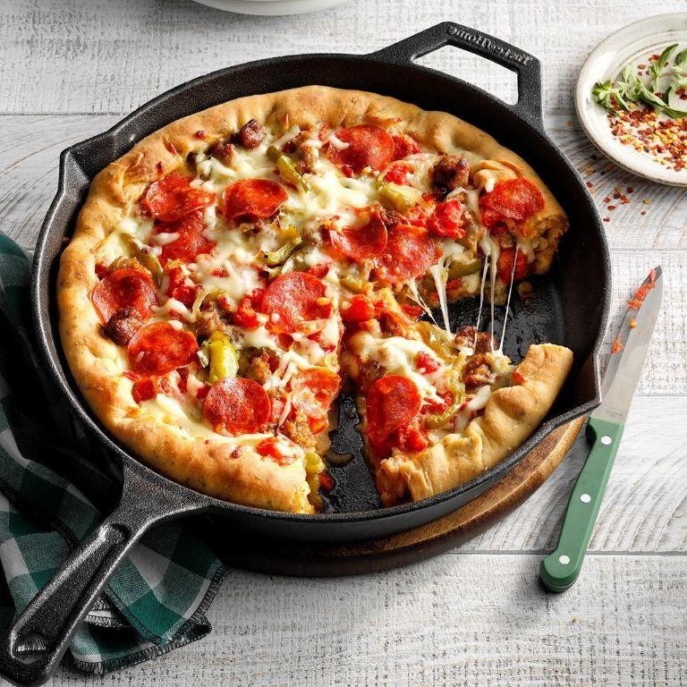 Deep-Dish Sausage and Pepperoni Chicago-Style Pizza