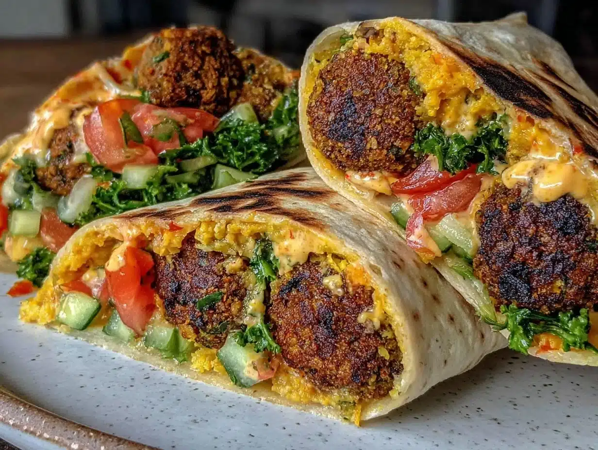 Crispy Falafel Wrap with Tahini Yogurt Sauce