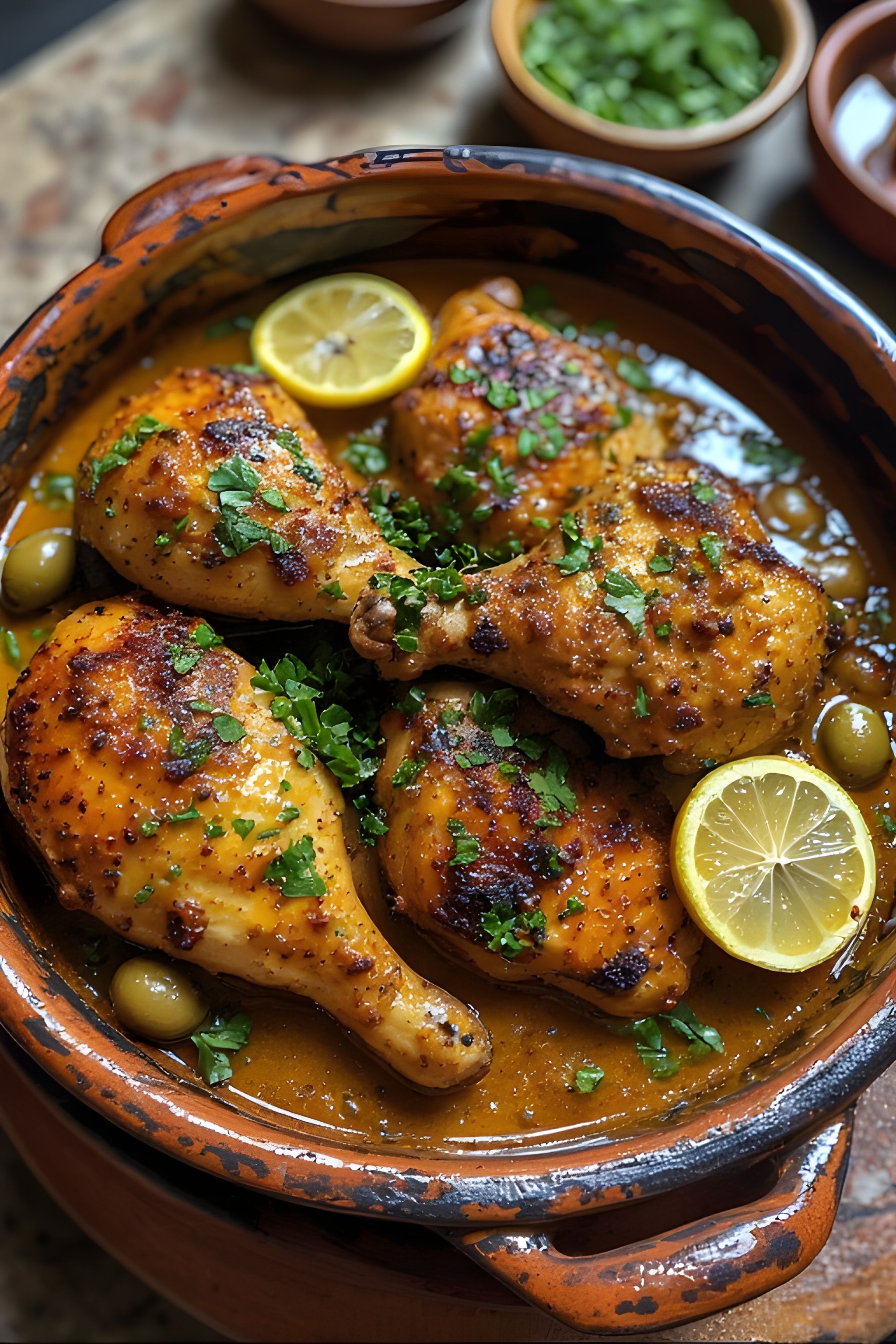 Pan-Seared Chicken with Date and Almond Tagine Sauce