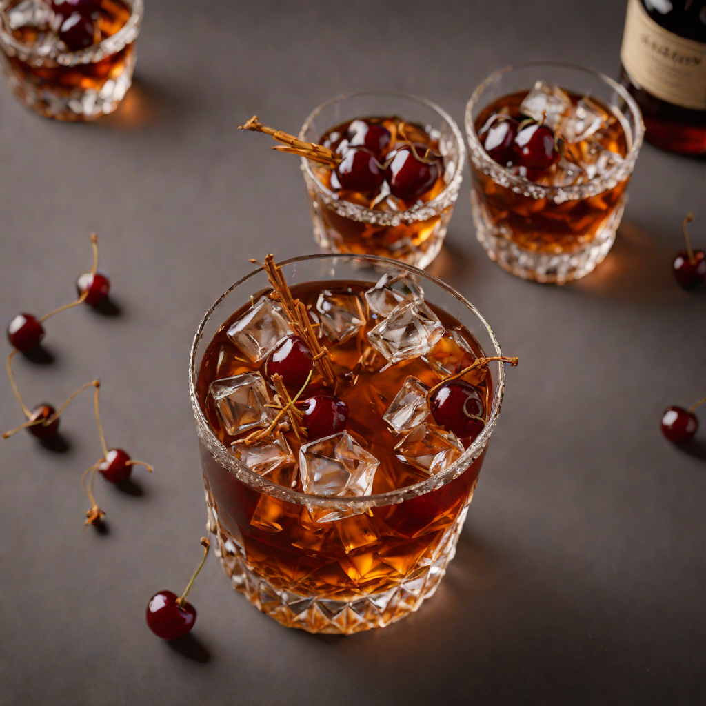 Spiced Rye Whiskey Manhattan with Cherry Bitters