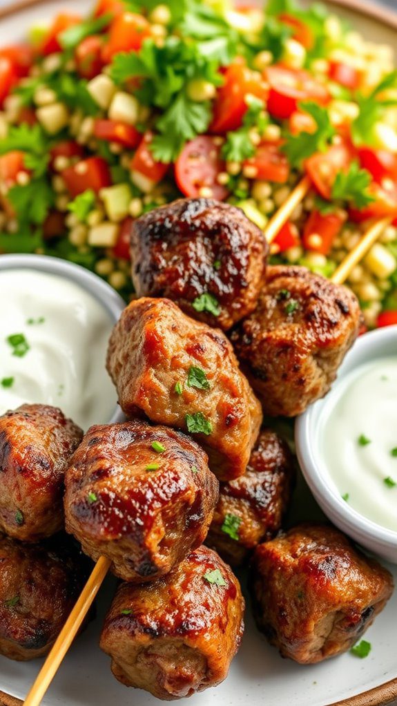 Grilled Citrus-Herb Lamb Skewers with Tzatziki