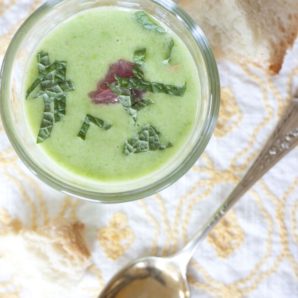 Rhubarb and Pea Cream Soup