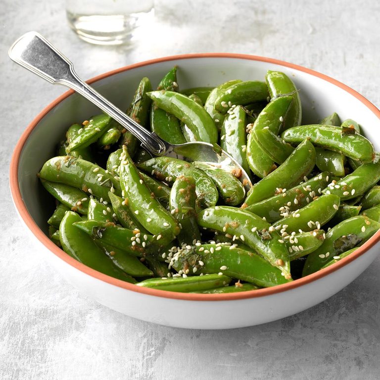 Sautéed Garlic and Ginger Japanese Snow Pea Stir-Fry