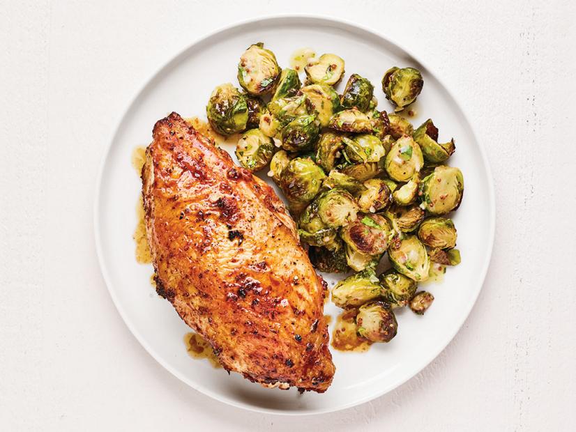 Sautéed Garlic Lime Chicken with Roasted Brussels Sprouts