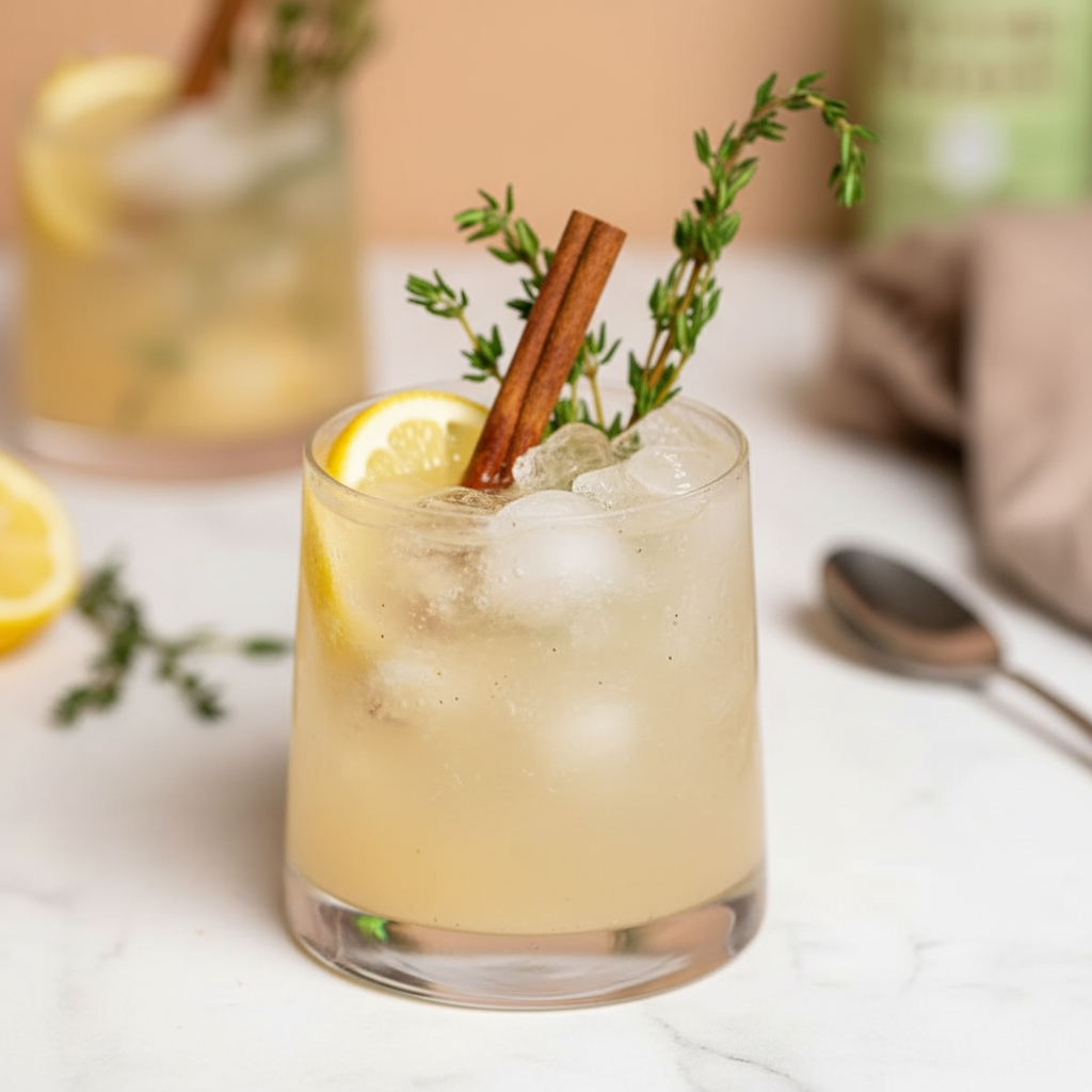 Ginger Pear Fizz Cocktail