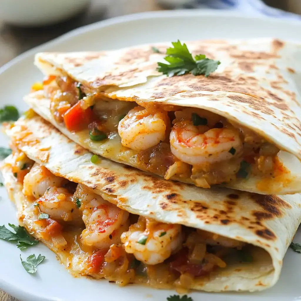 Sautéed Shrimp Quesadillas with Roasted Red Pepper Salsa