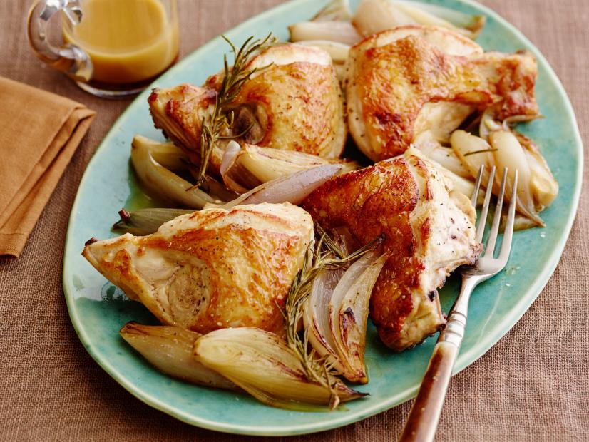 Pan-Seared Chicken with Carmelized Shallots and Thyme Sauce