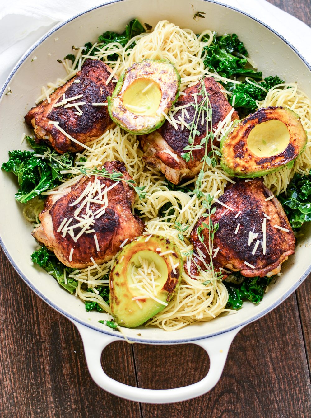 Pan-Seared Chicken Thighs with Avocado-Cilantro Dressing