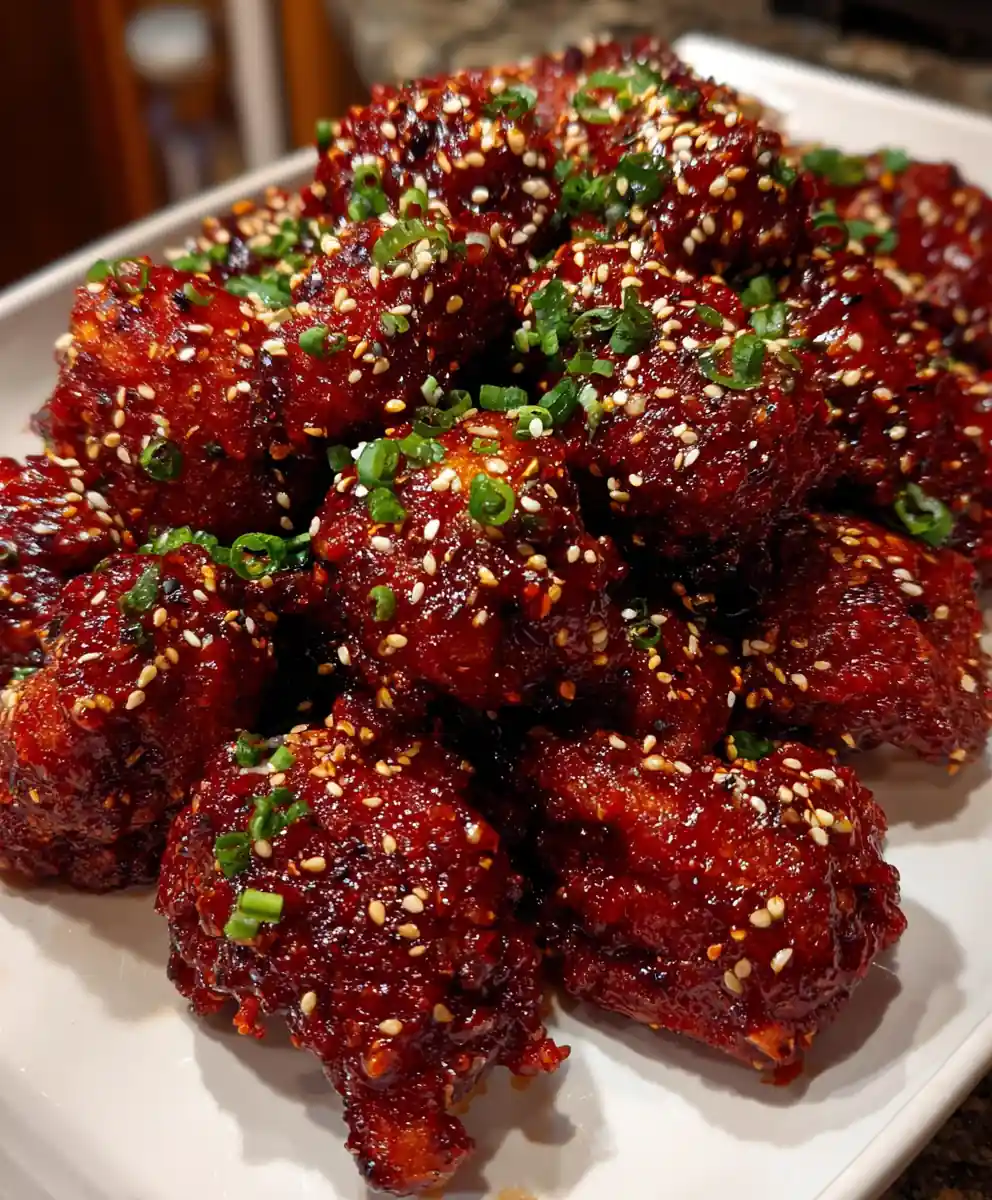 Korean Twice-Fried Chicken with Gochujang Glaze