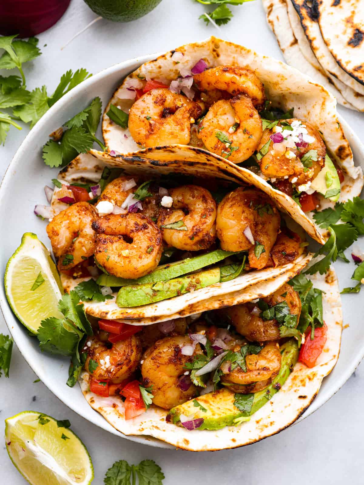 Sautéed Shrimp Tacos with Spicy Quesadilla Cheese