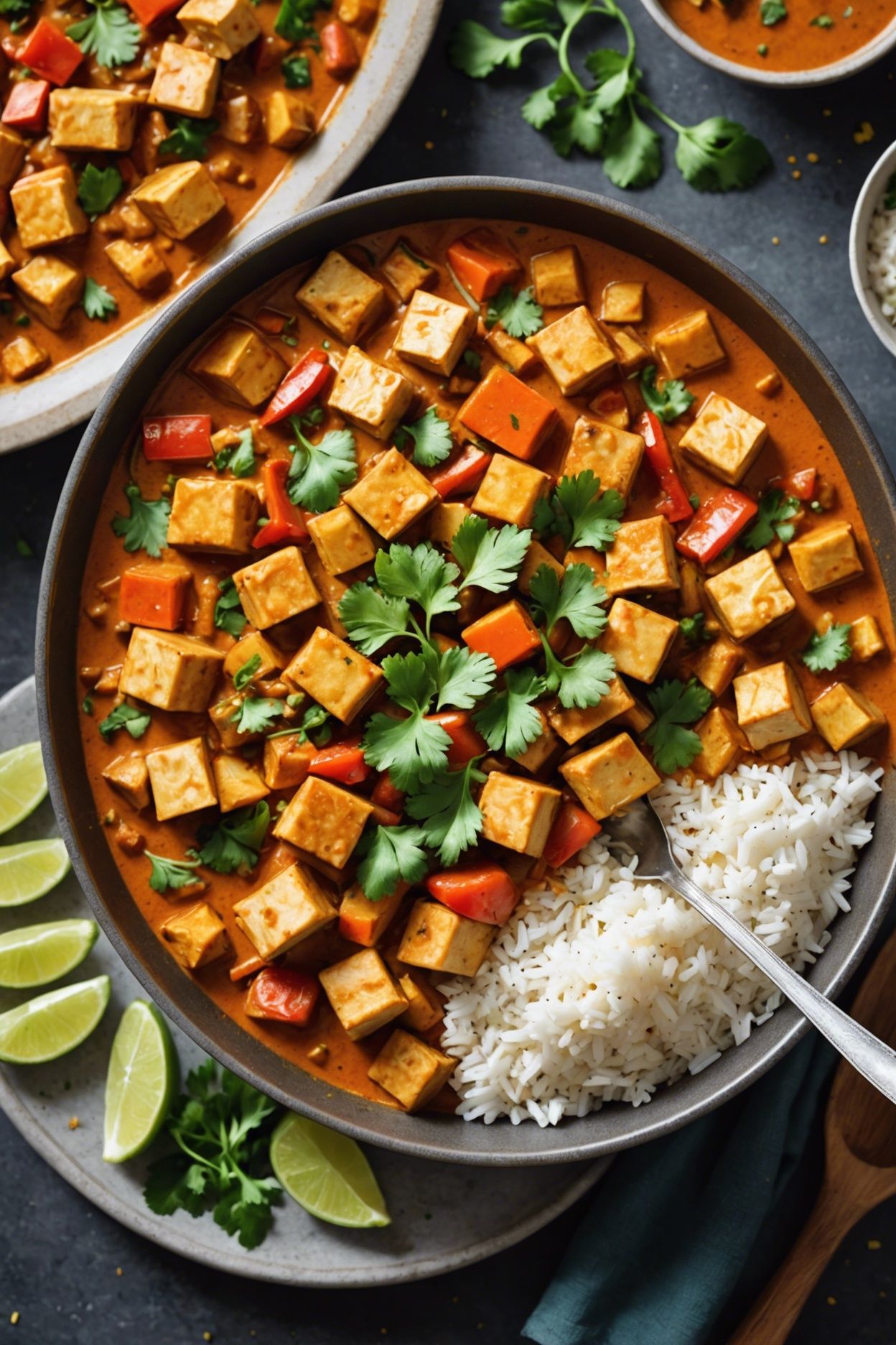 Spiced Coconut Thai Curry with Tofu and Vegetables