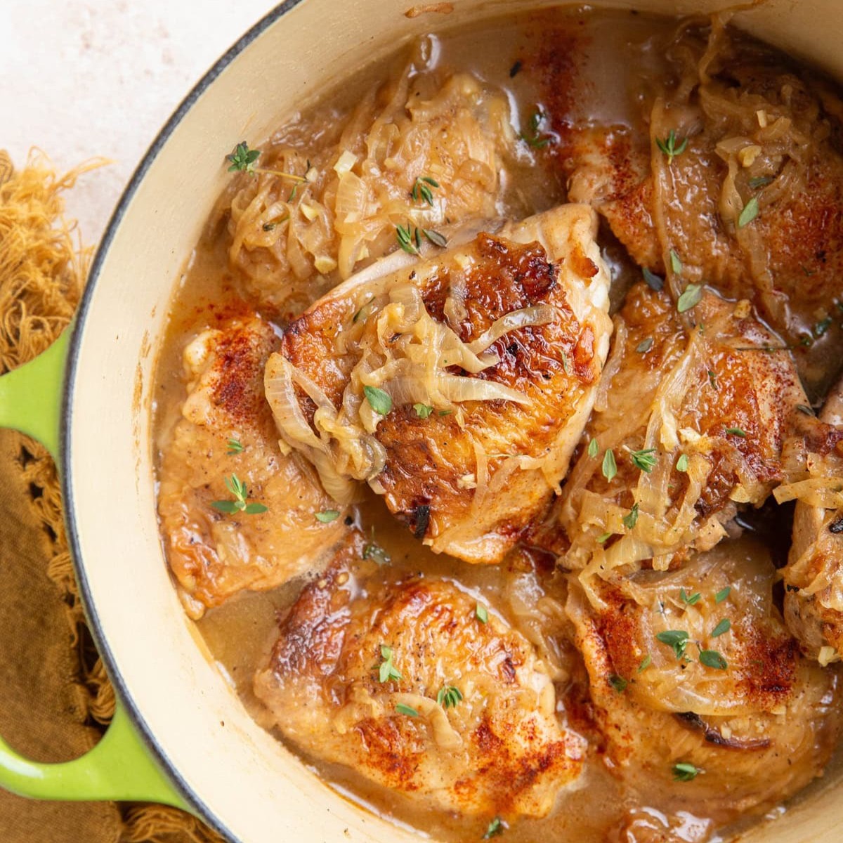 Pan-Seared Chicken with Caramelized Onion and Carmelized Apple Compote