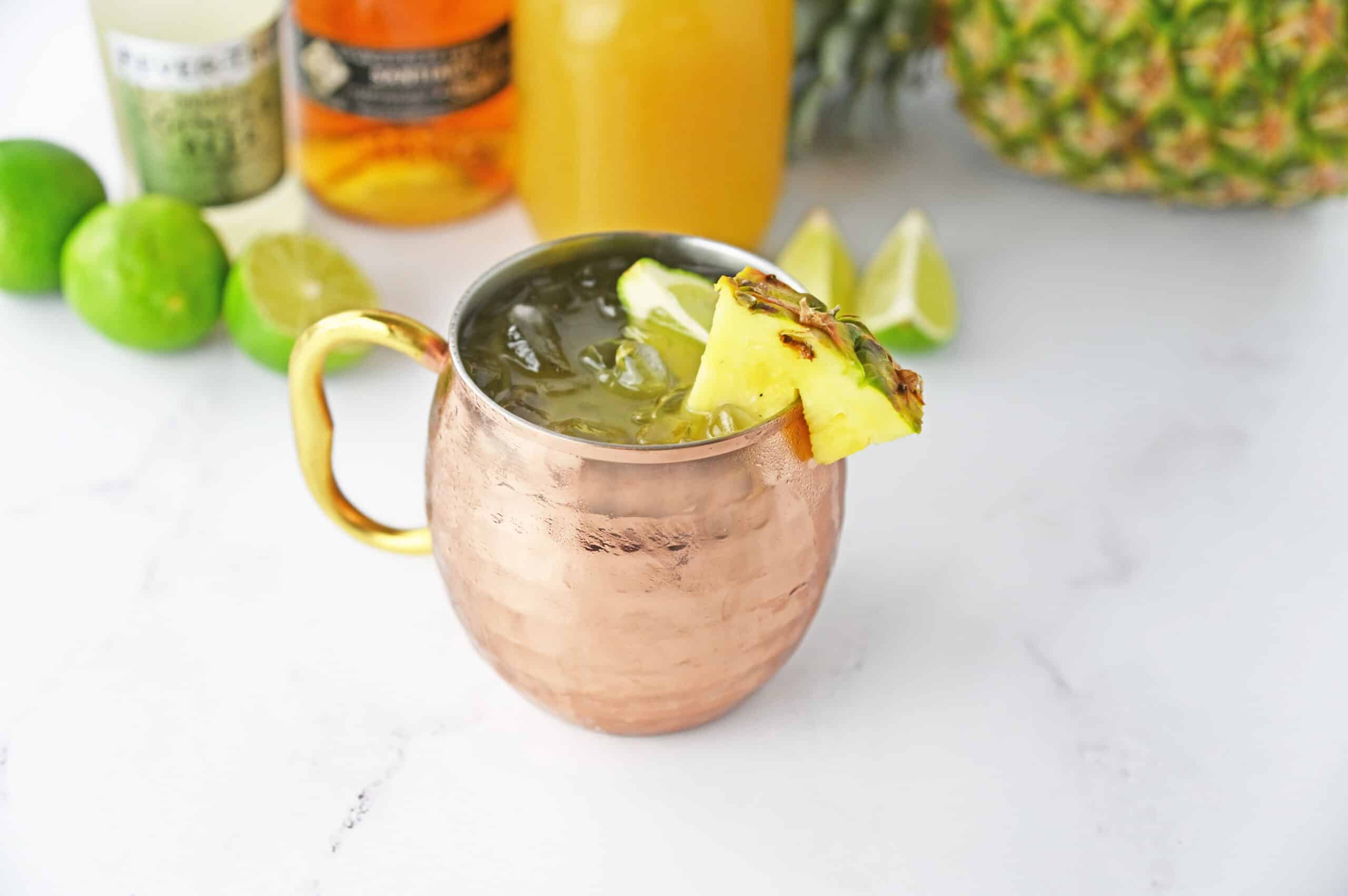 Spiced Rum and Pineapple Muddled Cooler