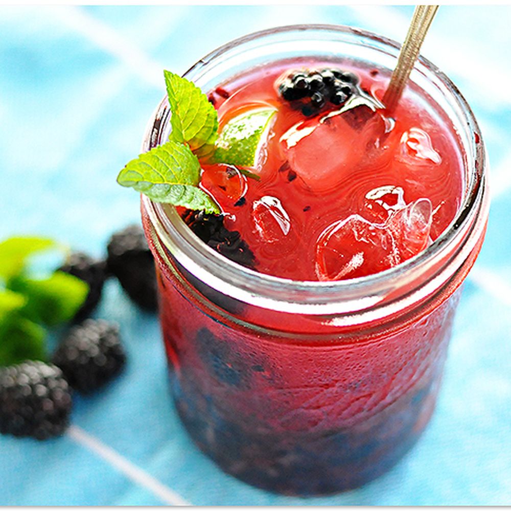 Muddled Blackberry Basil Vodka Smash