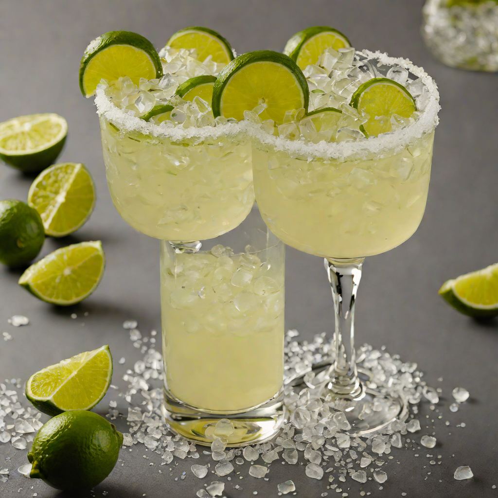 Salt-Rimmed On the Rocks Margarita with Fresh Lime and Triple Sec
