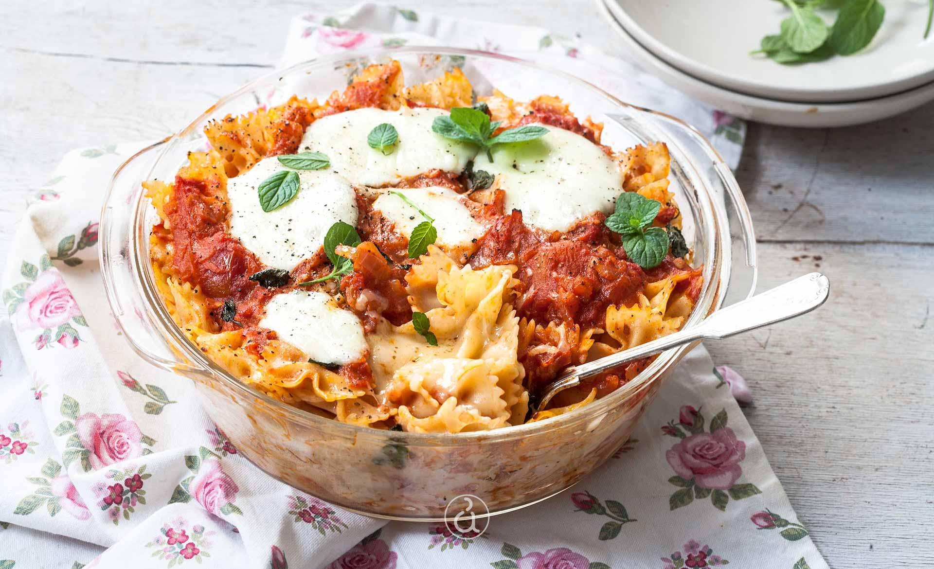 Mediterranean Baked Pasta with Tomato Olive Sauce