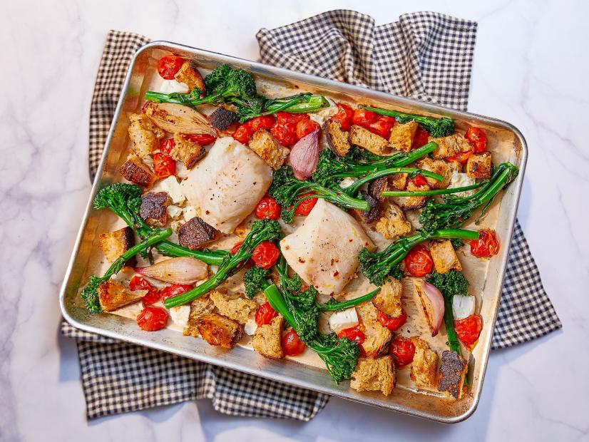 Pan-Roasted Cod with Tomato-Olive Ragout and Basil