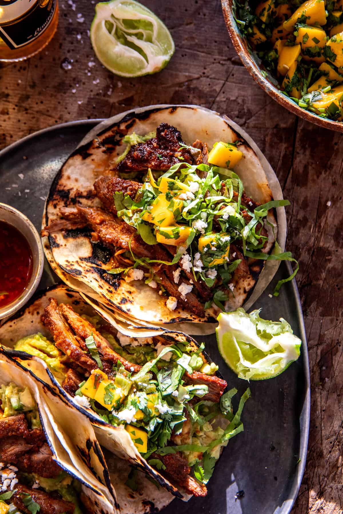 Pan-Fried Tilapia Tacos with Mango Avocado Salsa