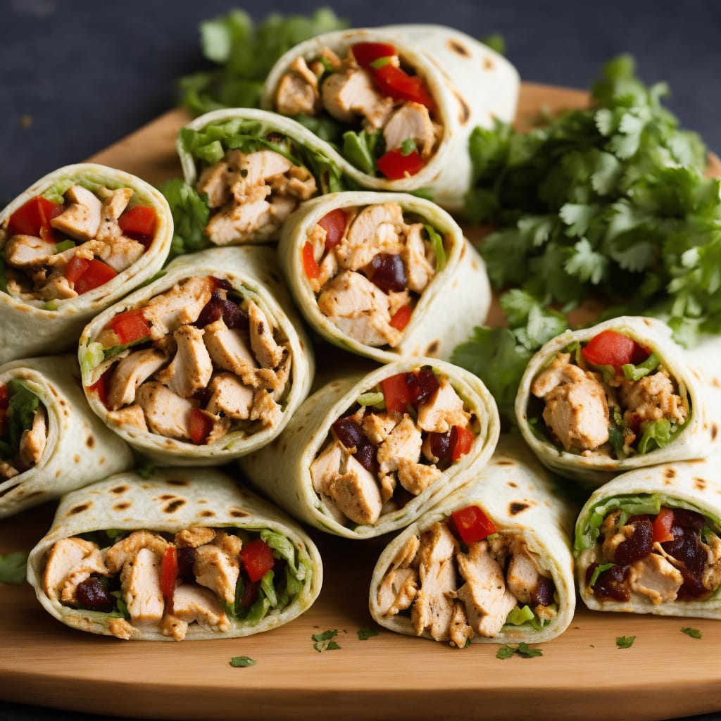 Sautéed Chicken and Black Bean Wrap with Chipotle Mayo