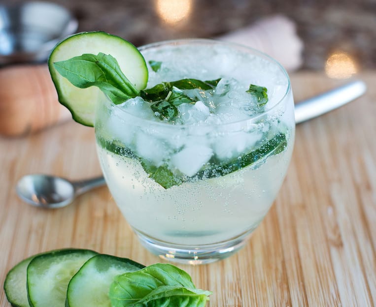 Herb-Infused Gin and Cucumber Stirred Tonic