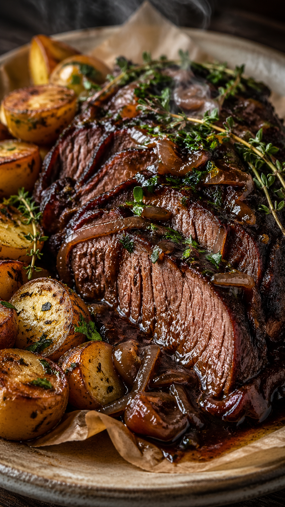 Slow-Roasted Flemish Beef with Witloof and Mustard Sauce