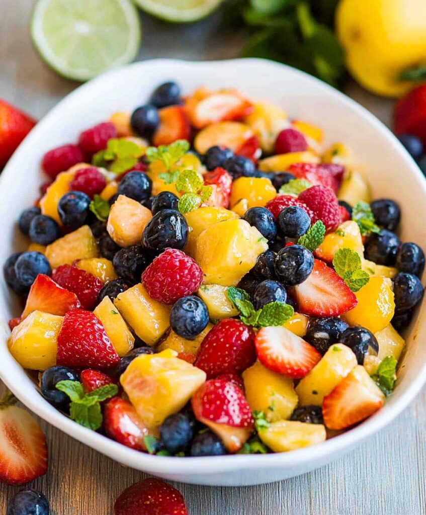 Tiki-Inspired Tropical Fruit Salad with Honey-Lime Dressing