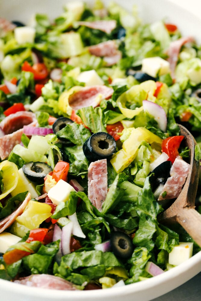 Chopped Italian Salad with Pepperoncini and Assorted Meats